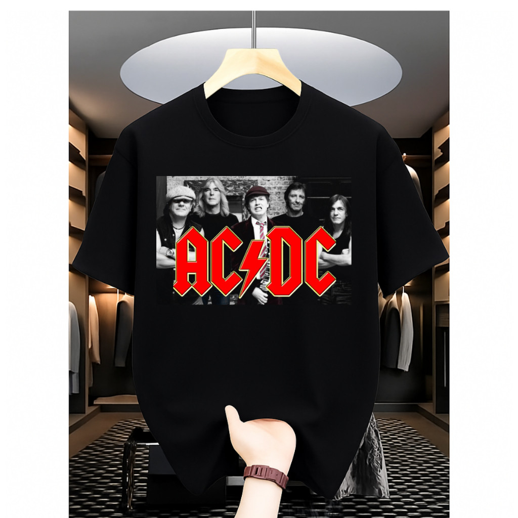 Camiseta Masculina Personalizada Banda De Rock ACDC 100% Algodão Camisa Rock In Roll Banda De rock
