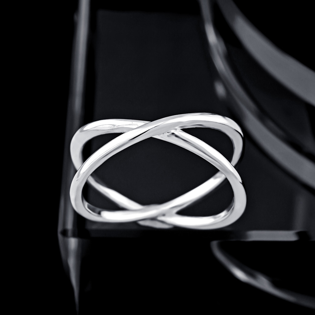 Anel De Prata 925 Legítima Modelo X Feminino Delicado Namoro e Noivado Legítimo Presente Brilhante