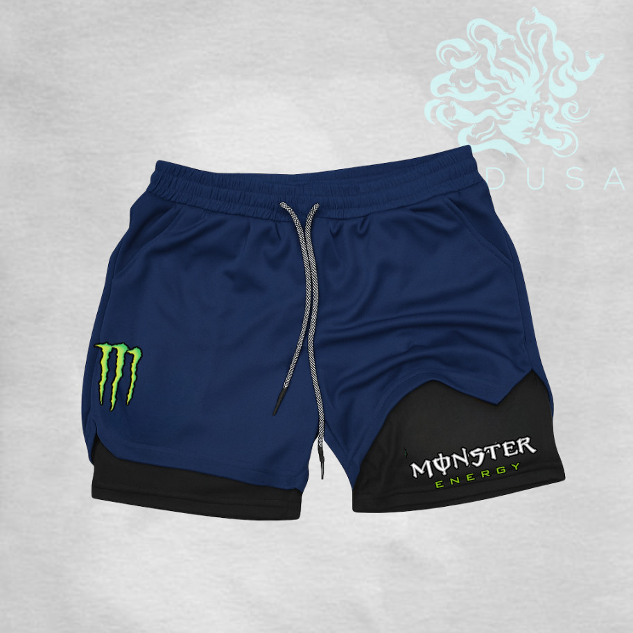 Bermuda De Compressão 2 Em 1 Dry Fit Com Elastano Monster, Ideal Para Treinos, Academia