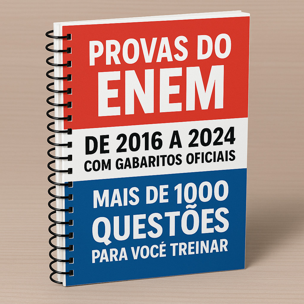 Apostila  para o ENEM  provas do enem encadernada com gabarito até 2024 Oficial Enem