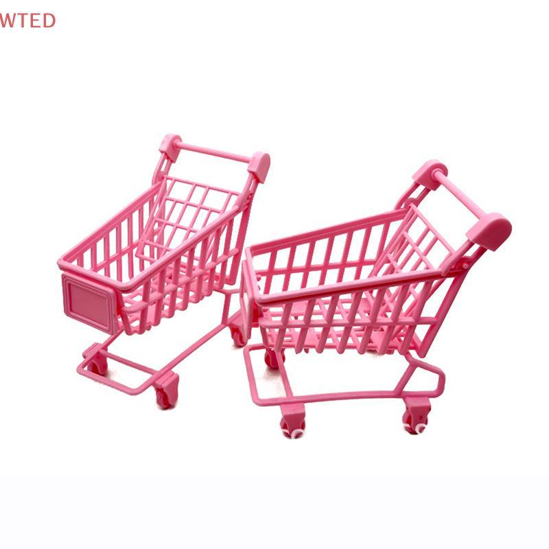 (WTED) Carrinho De Compras Esponja De Maquiagem Ra Em Miniatura Pequeno Mão De Supermercado Utilidades Brinquedo Infanti