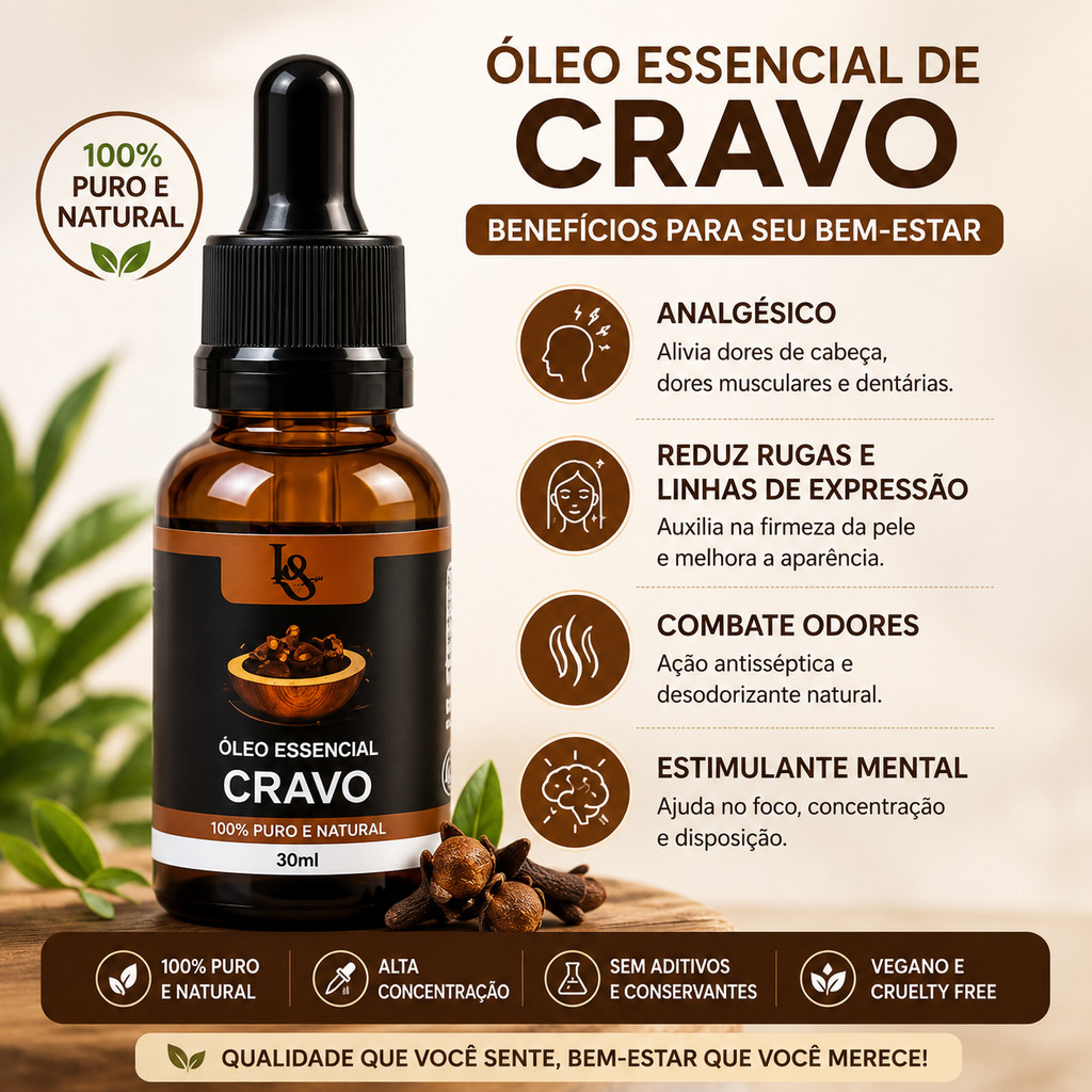 Óleo Vegetal de Cravo 30ml – L&Beauty