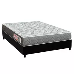 Conjunto Box Viúva: Colchão Espuma Orthoflex D23 ComfortPedic + Base CRC Suede Black (128x188)