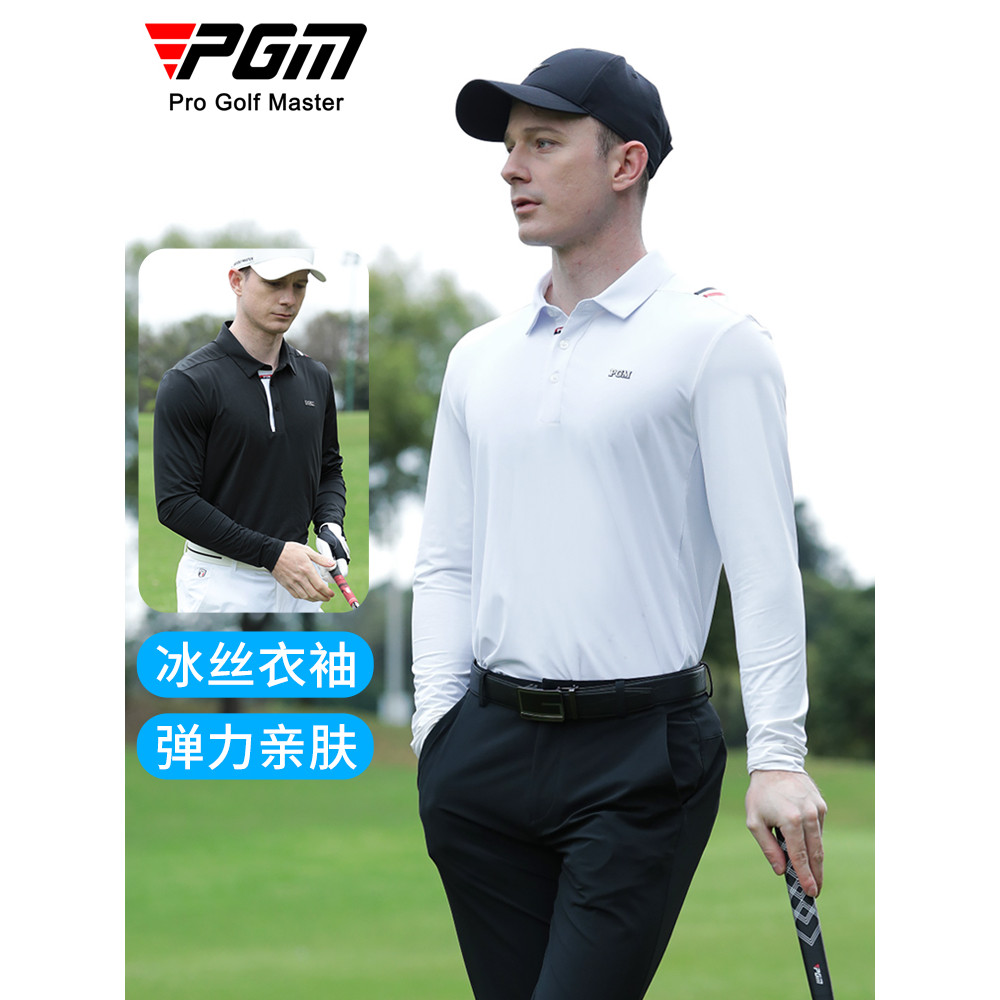PGM roupas de golfe roupas masculinas verão gelo seda protetor solar manga comprida camiseta roupas respirável ca