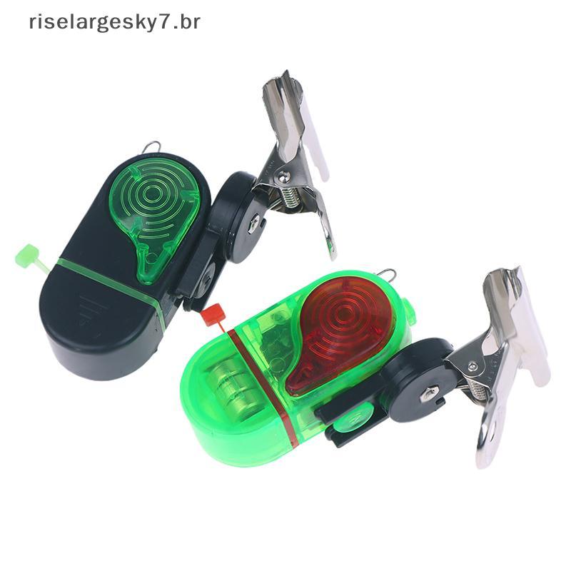 risela 1Pc Alarme De Vara De Pesca Portátil Única/Dupla-Lâmpada Eletrônica Mordida Som Peixe Sino Clipe Com Luz Para BR