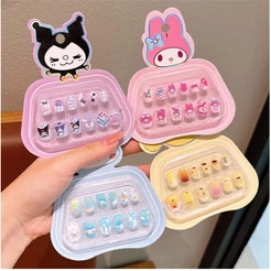 Crianças Kuromi Manicure remendo destacável geléia cola bebê vestindo prego remendo menina adesivo de unhas