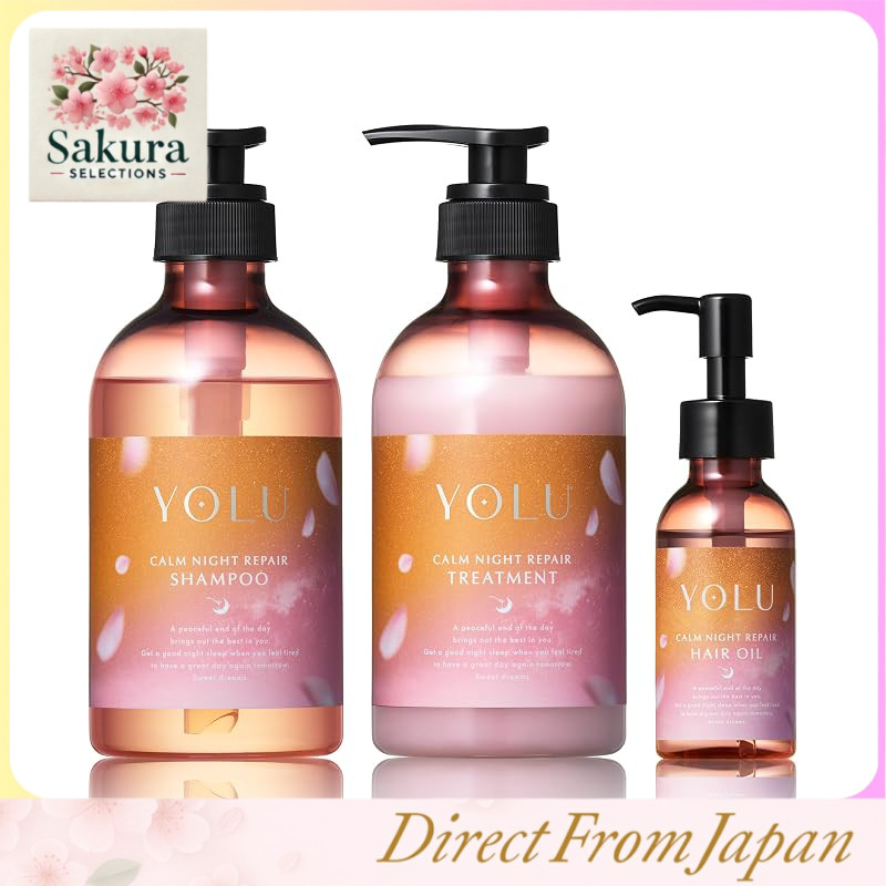[Edição Limitada Primavera 2026] Kit YOLU Spring Calm Night Repair com Shampoo, Tratamento e Óleo Capilar - Beleza Noturna, Ressecamento, Hidratação, Cuidado com os Danos, Óleo de Beleza