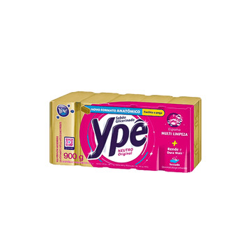 Ypê Sabão Barra Glicerinado Neutro Original Pacote 5 Unidades 900g