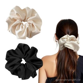 2 Peças de Scrunchies Jumbo de Seda Satinada para Mulheres, 7,5 Polegadas, Scrunchies Grandes e Oversize para Cabelos Gr