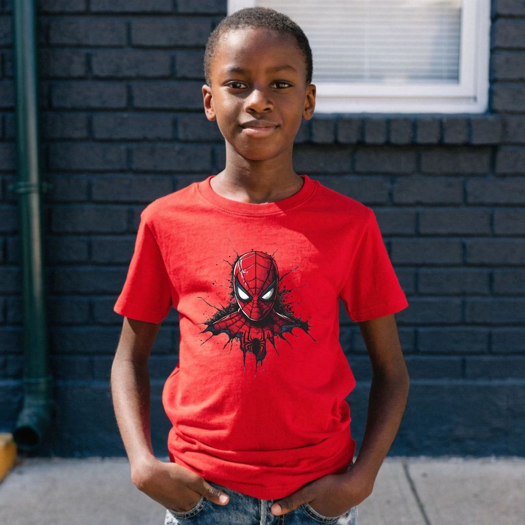 Camiseta Homem Aranha Infantil Masculina Spider Man Marveu Algodão Estampada Presente