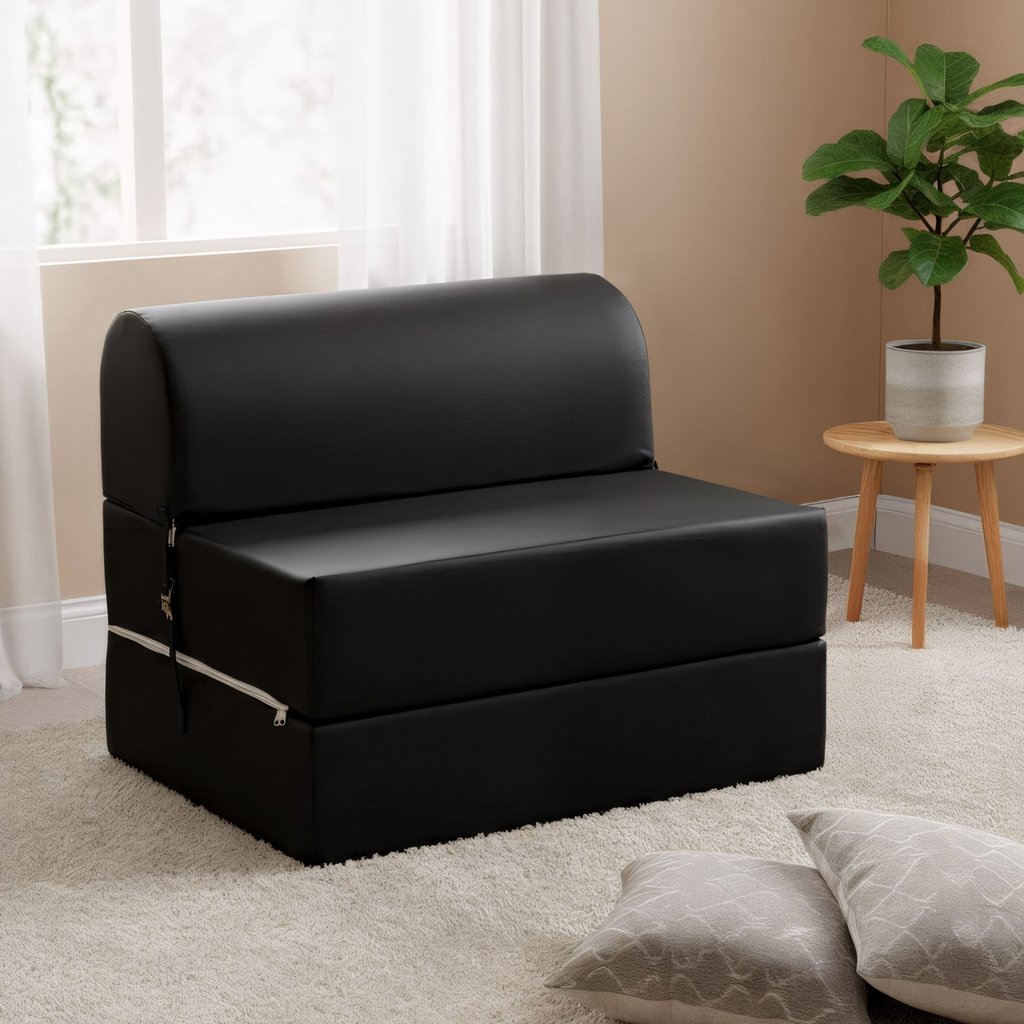 Sofá Cama Solteiro 65cm D33 Smart Preto Preto
