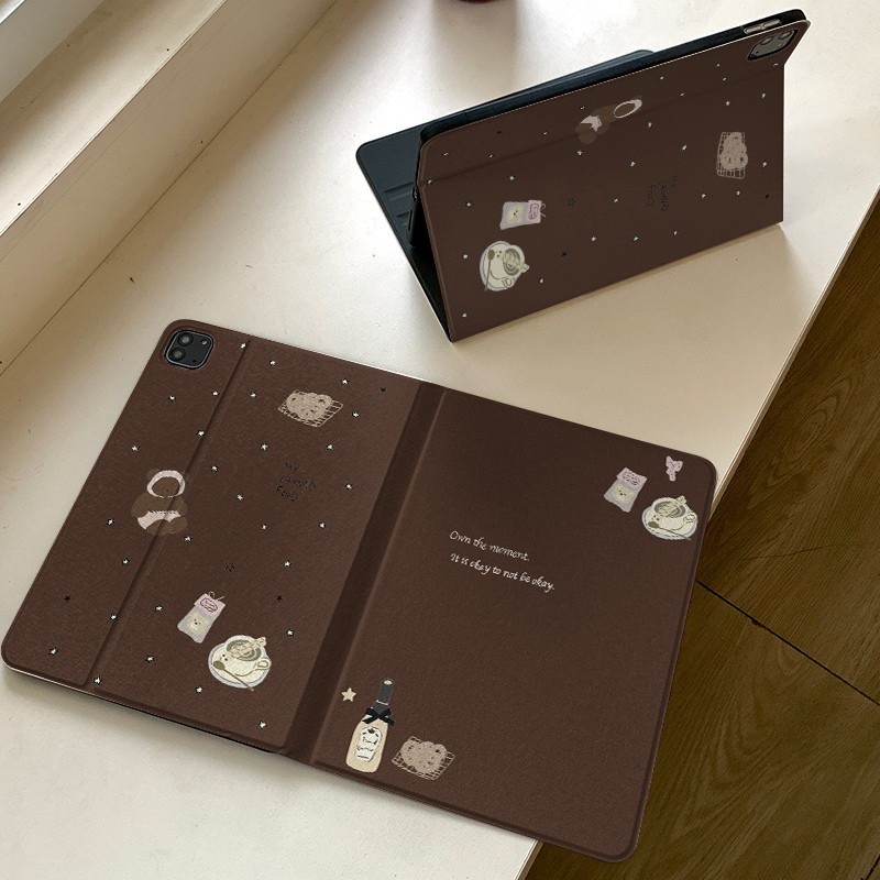 Capa Capinha Ursinho de Café para Tablet Samsung Galaxy Tab S6 Lite A9PLUS S9 S