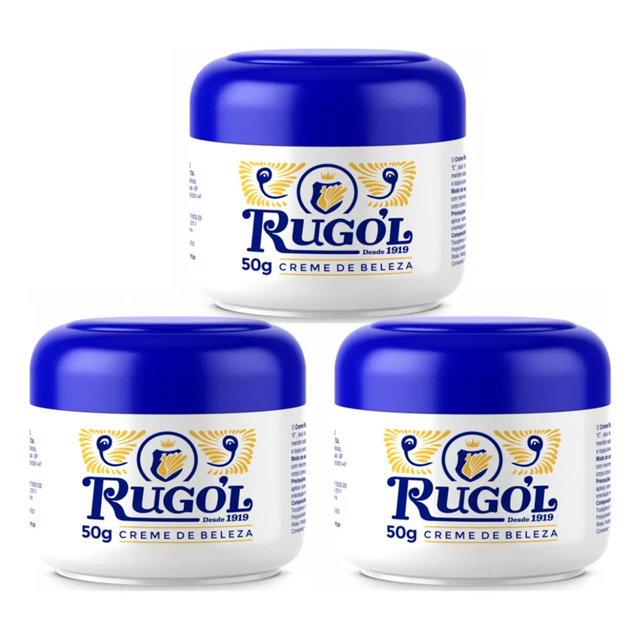 Creme Rugol Anti Rugas Tradicional Pote 50g Kit C/3