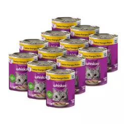 Kit 12 Latas de Ração para Gato Whiskas Premium - Patê de Frango 290g