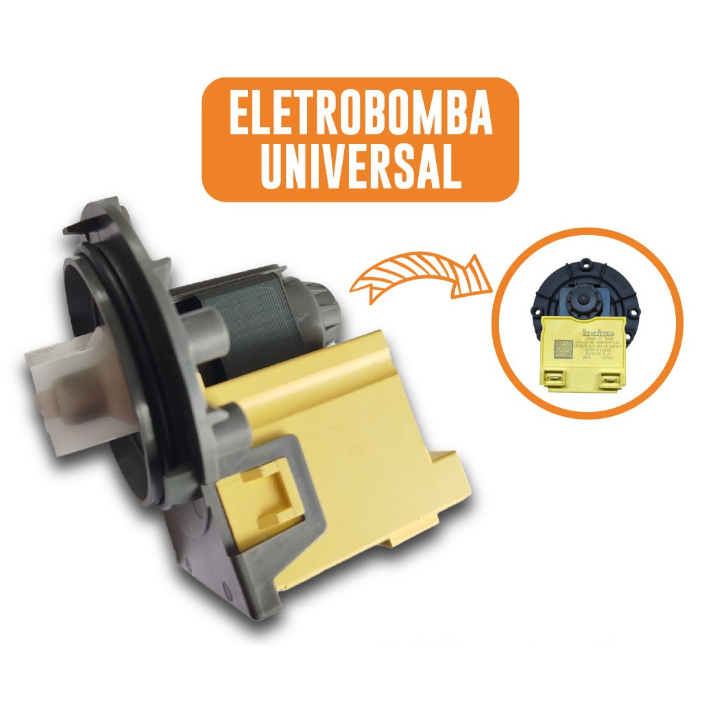 Bomba de Vazão Eletrobomba Lavadora Máquina Universal 110V Electrolux Brastemp
