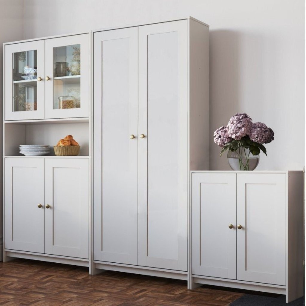 Conjunto Modulado de Armários para Cozinha Americano 3 Peças Branco/Gelo
