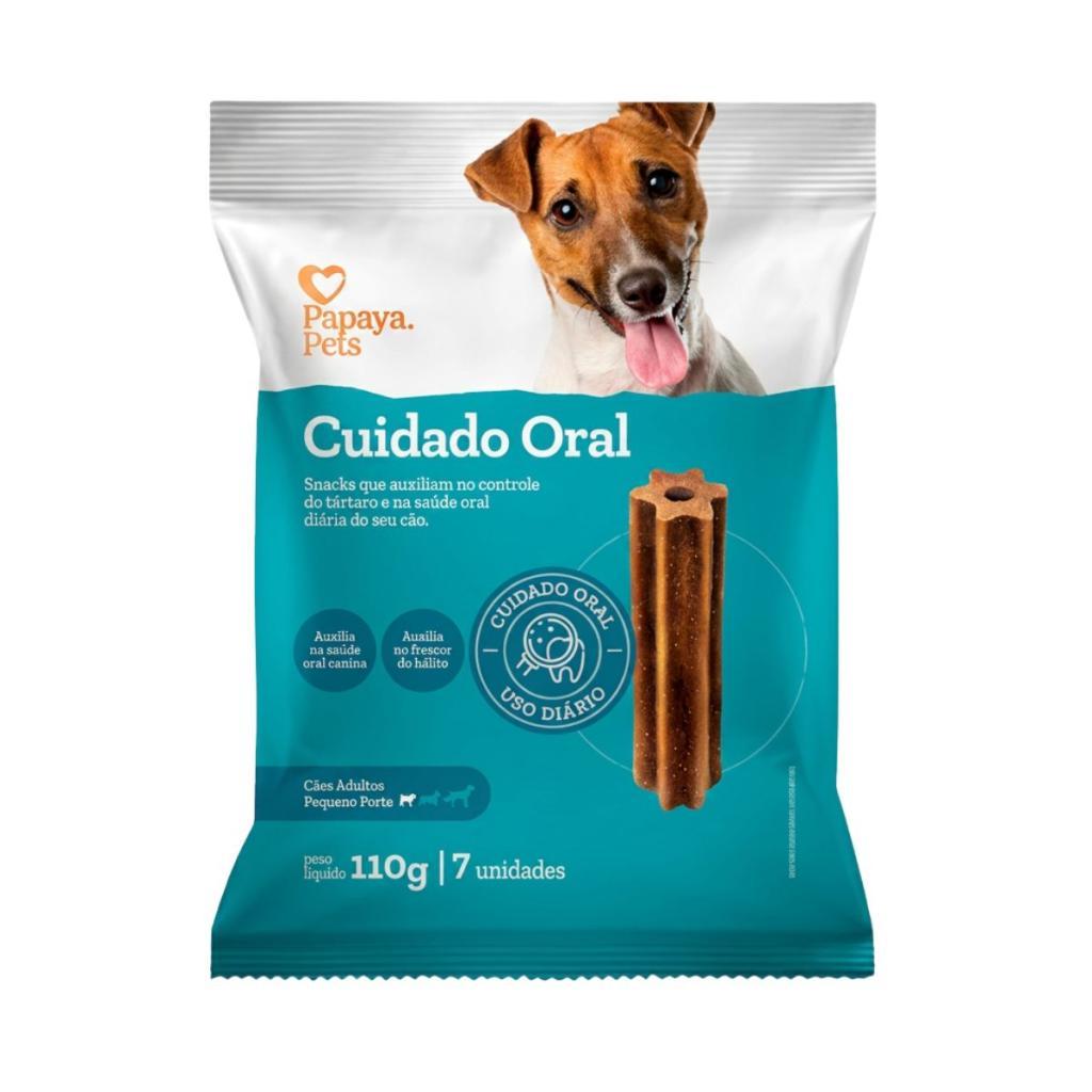Petisco Papaya Pets Cuidado Oral Cães Adultos Pequenos 110g