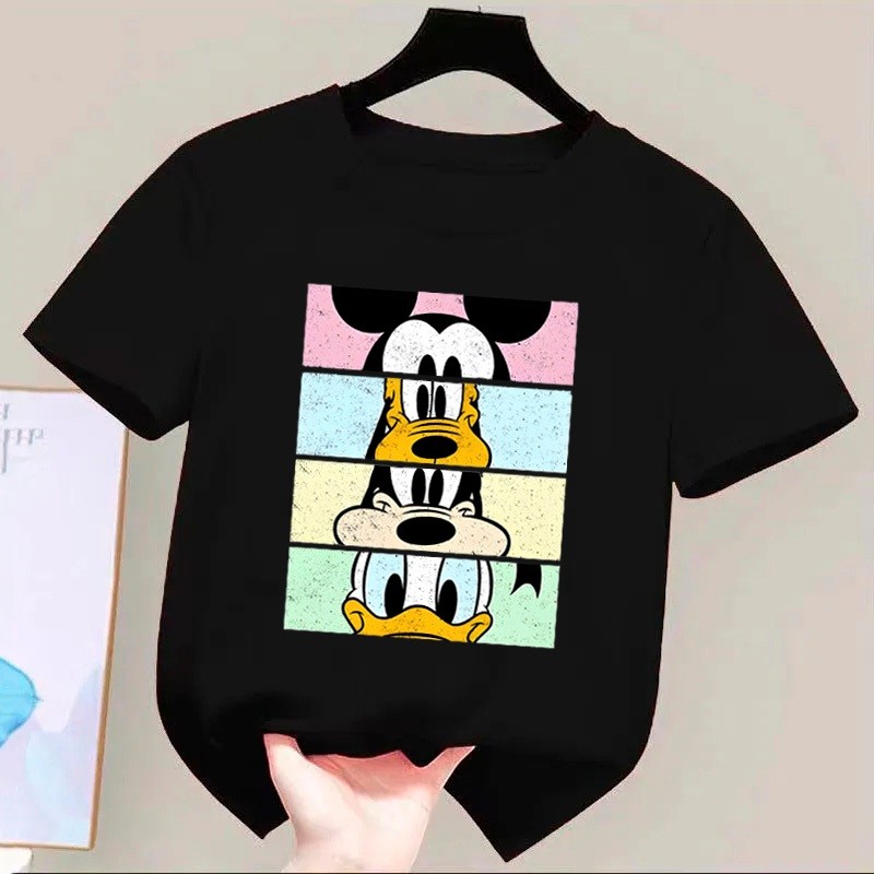 Camiseta De 100%Algodão Infantil  Estampada Micke.y Personagens Tendencia