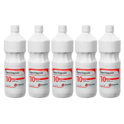 Kit 5 Água Oxigenada 10 Volumes de 1 Litro - Rioquímica