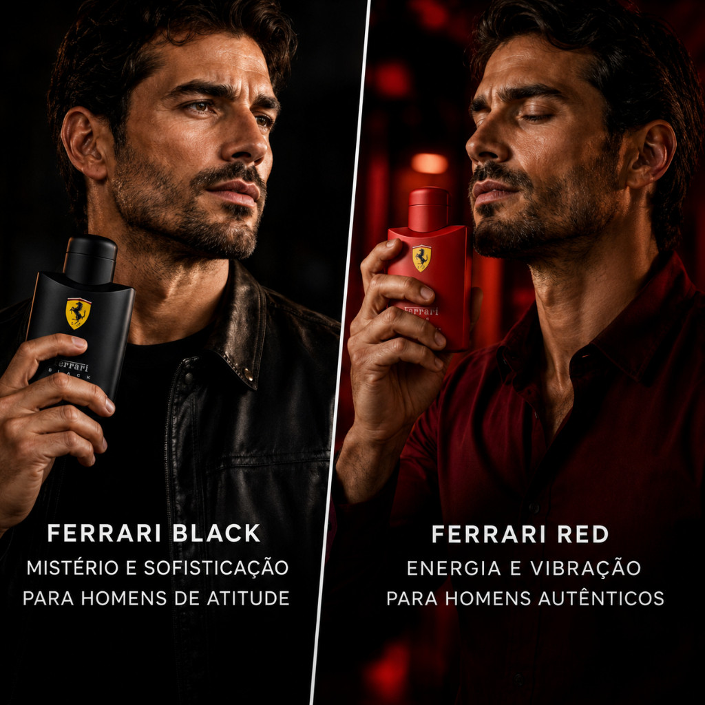 Kit 1 ate 2 Perfume Ferrari Black + Ferrari Red 100ml — imagem 2 de 2