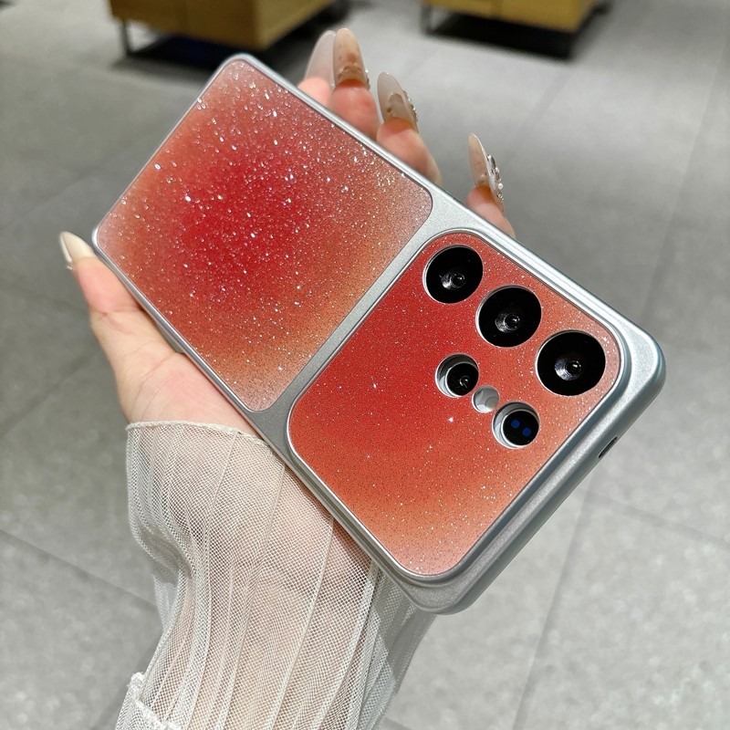 Capa De Telefone Com Janela De Câmera Halation Glitter Para Samsung Galaxy A57 A37 A27 A56 A55 A54 A53 A52 A52S A36 A35 