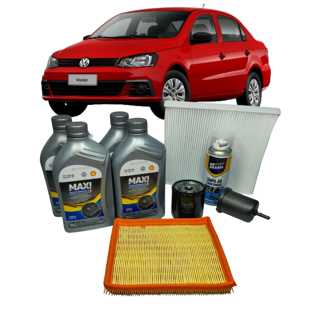 Kit Revisão Volkswagen Voyage 1.6 MSI 2016 em diante 4L 5W40 Sintético Original Completo