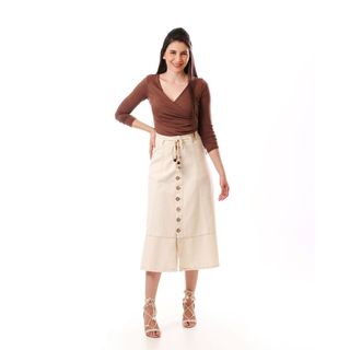 SAIA VECCHI JEANS MODA EVANGELICA EXCLUSIVA (250141) SAIA SARJA EVASÊ 85CM