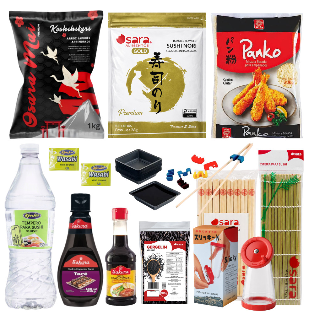 KIT SUSHI COMPLETO 12 ITENS – FAÇA SUSHI EM CASA