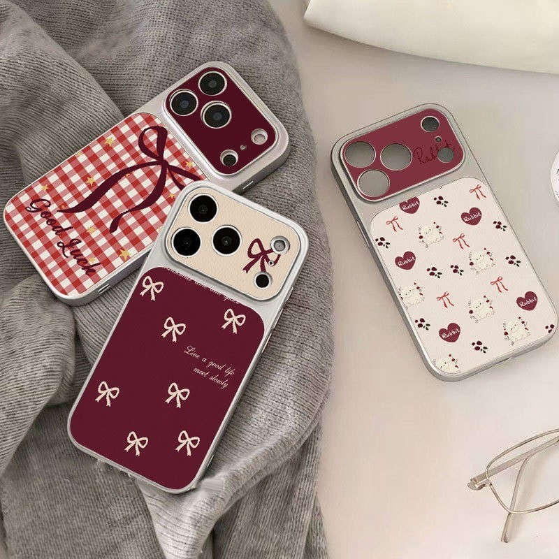 Arco Coração Coelho Caso De Telefone Couro Para Samsung A57 A06 A16 A15 A55 A07 A35 A54 A37 A26 A05 A34 A36 A14 Capa