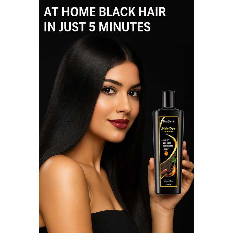 Shampoo Tonalizante Preto Koryanna Grande 500 Ml - Tintura - Preta — imagem 2 de 2