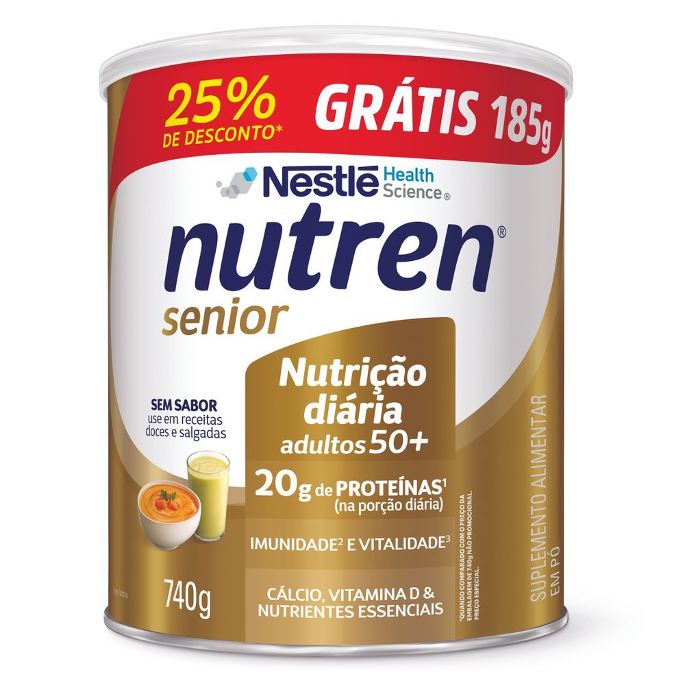Suplemento Alimentar Nutren Sênior 50+ Sem Sabor 740g - Grátis 185g