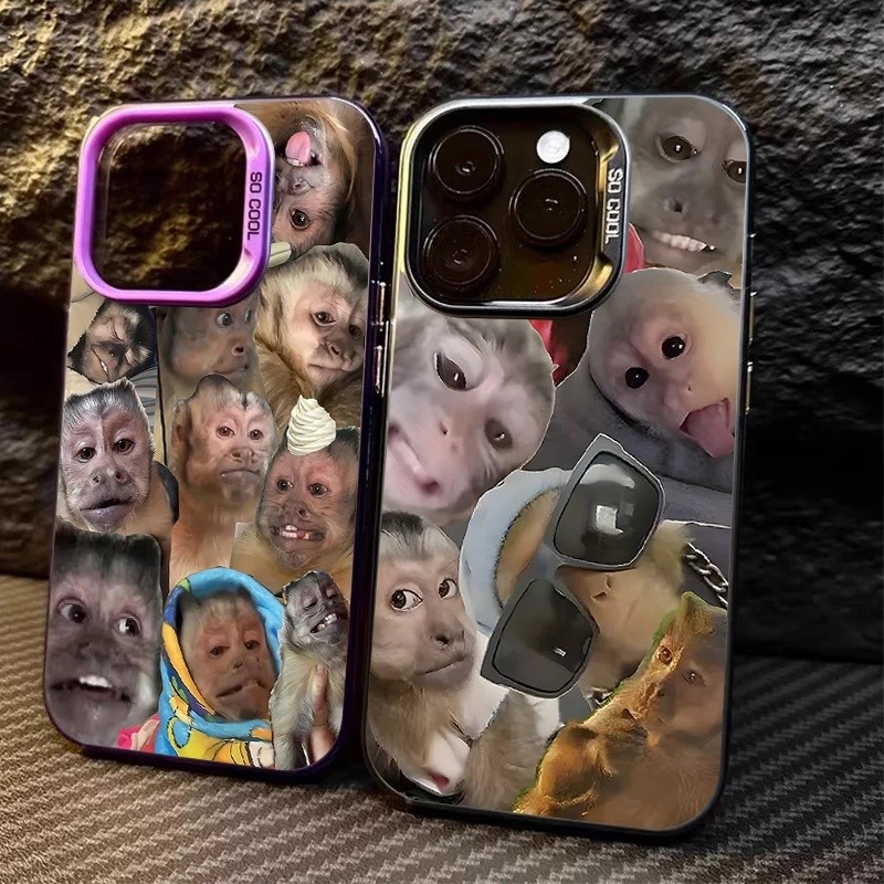 Capa de PC com Estampa de Macaco Engraçado para Samsung Galaxy A55 A35 A25 A15 A05 A05S 5G A13 A23 A12 A22 A32 A52 A52S 
