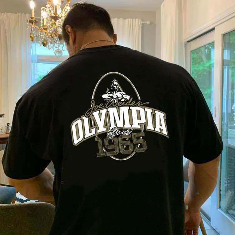 [Camiseta Premium em Algodão Puro]GXG Camiseta Unissex Olympia Preta Oversize Estampa Academia Fitness Algodão