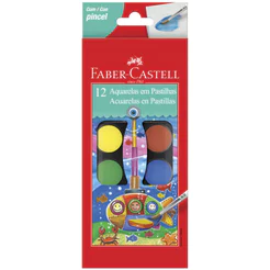 Aquarela pastilha 12 cores 19.0012/112192 Faber-Castell