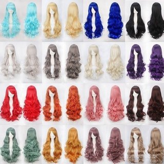ZBAO Colorido Anime Cosplay Peruca Fivela De Seda De Alta Temperatura 80CM Cabelo Longo Encaracolado 8RAI