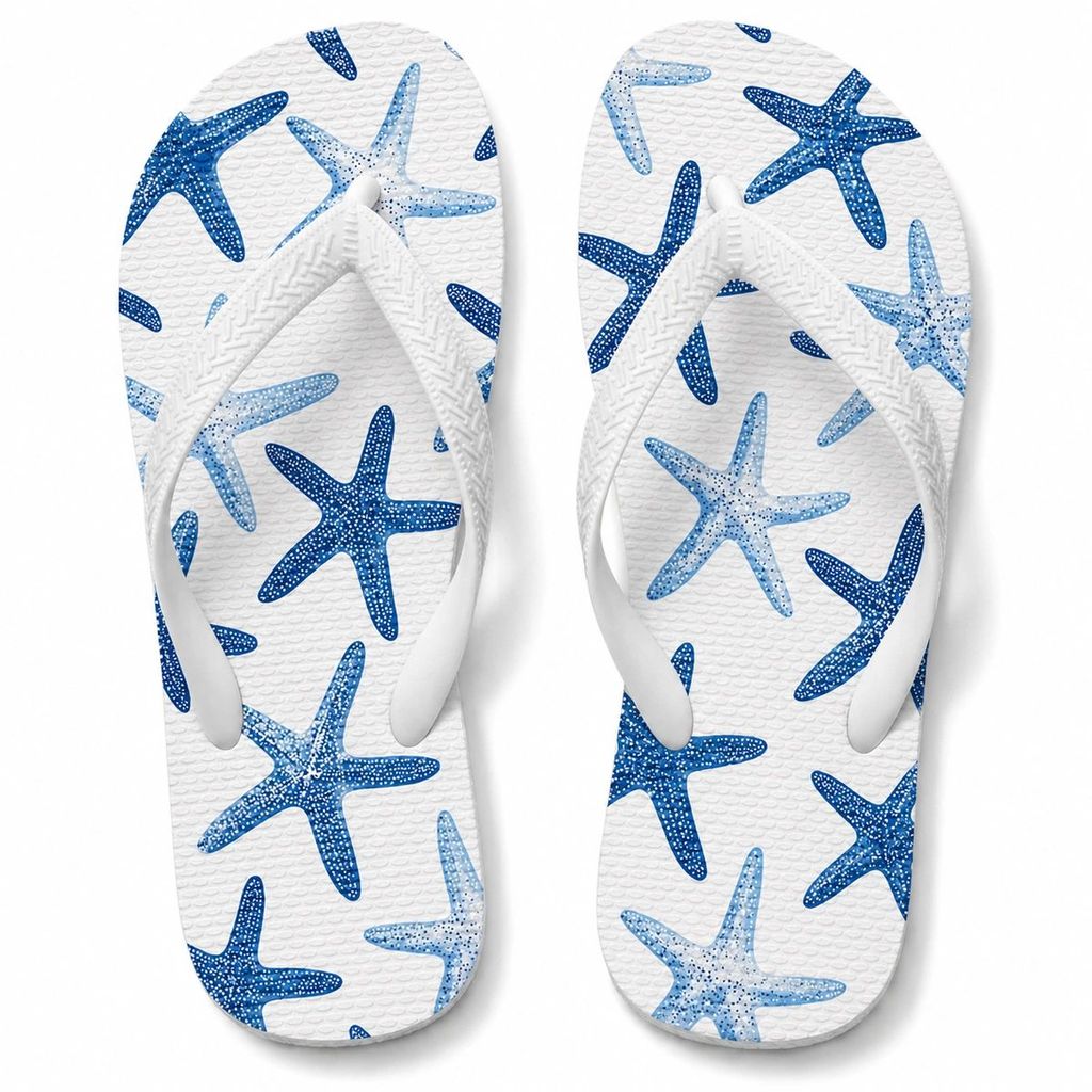 Chinelo Feminino Estrela do Mar Estampado Confortável Estiloso Antiderrapante - Envio Imediato