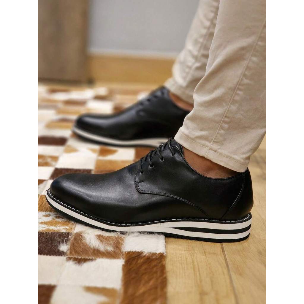 Sapato Casual Masculino Social Oxford Derby Elegante Alfaiataria  Festa    Social  Escritório  Casamento  Festa