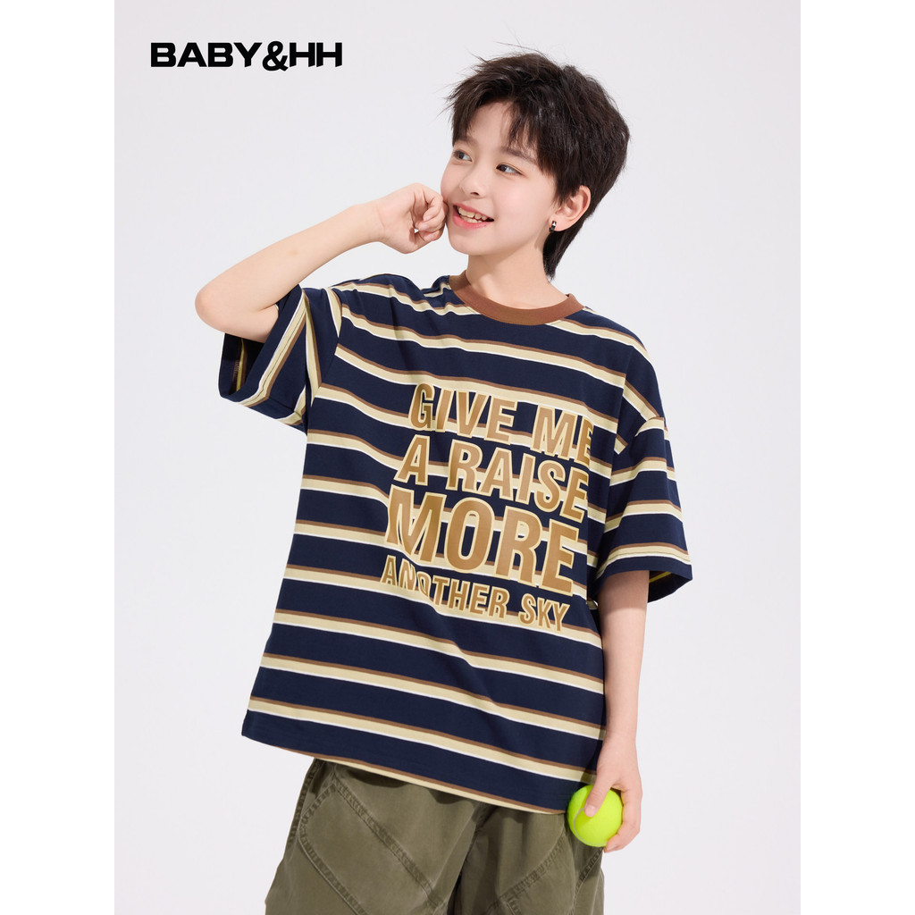 Meninos roupas de verão estilo coreano listrado manga curta camiseta 2026 novo estilo adolescentes crianças gelo meia ma