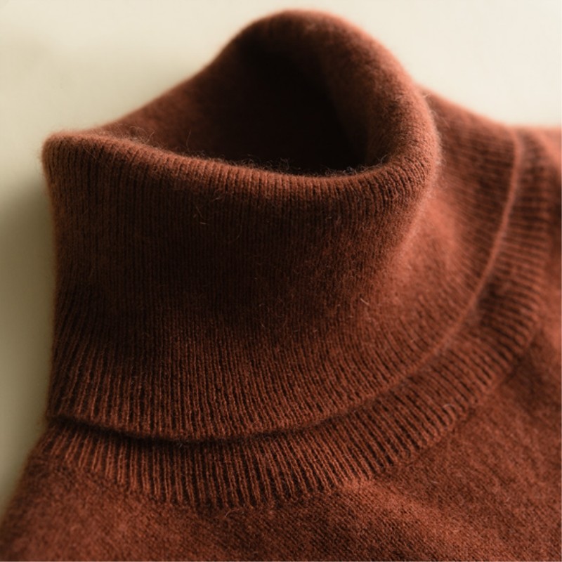 Camisola de caxemira feminina pulôver de caxemira pura 100% puro cashmere gola alta camisola solta tamanho grande lã mal