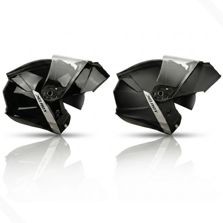 Capacete Robocop Articulado Xtroy Escamoteavel Modular Preto