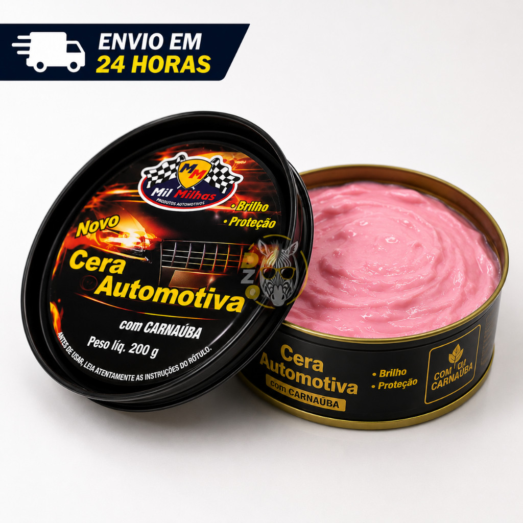 Cera Automotiva em Pasta Lata 200g com Silicone e Carnaúba