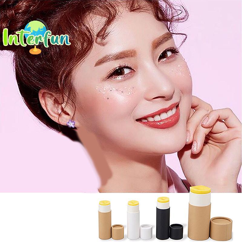 [InterfunB] 5 Pçs/Lote Tubos Push Up De Papel Kraft Papelão Biodegradável Cosmético Cilíndrico Paaging Lip Balm Desodora