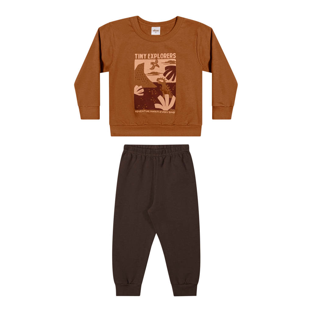 Conjunto Longo Infantil Menino Explorers Elian Marrom