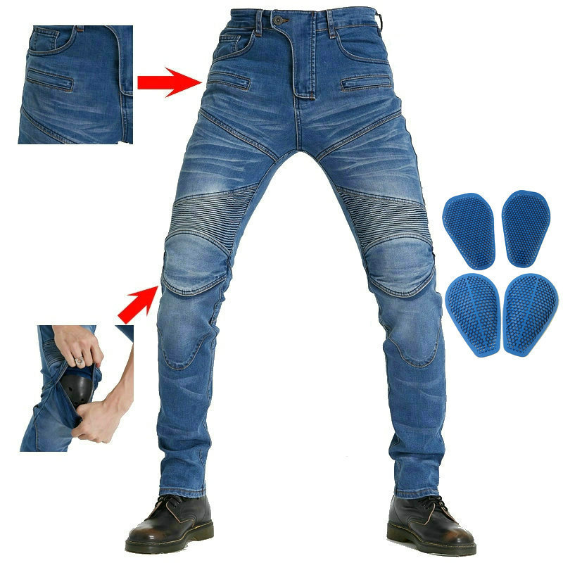 VOLERO Calças de ciclismo de corrida de motocicleta masculinas Slim-fit Stretch Motocicleta Calças resistentes a choques