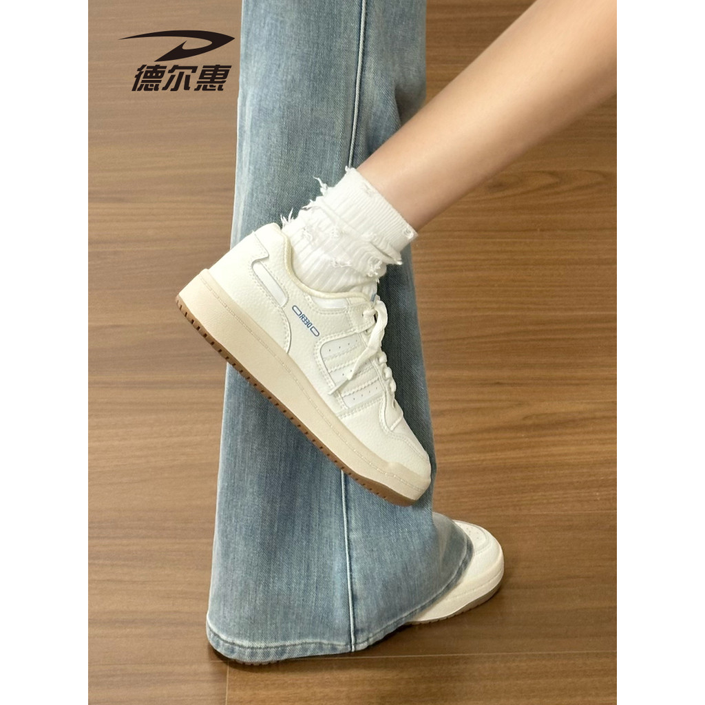Delhu encaixe saia sapatos brancos sapatos femininos 2026 novo estilo sapatos esportivos de sola grossa sapatos de trein
