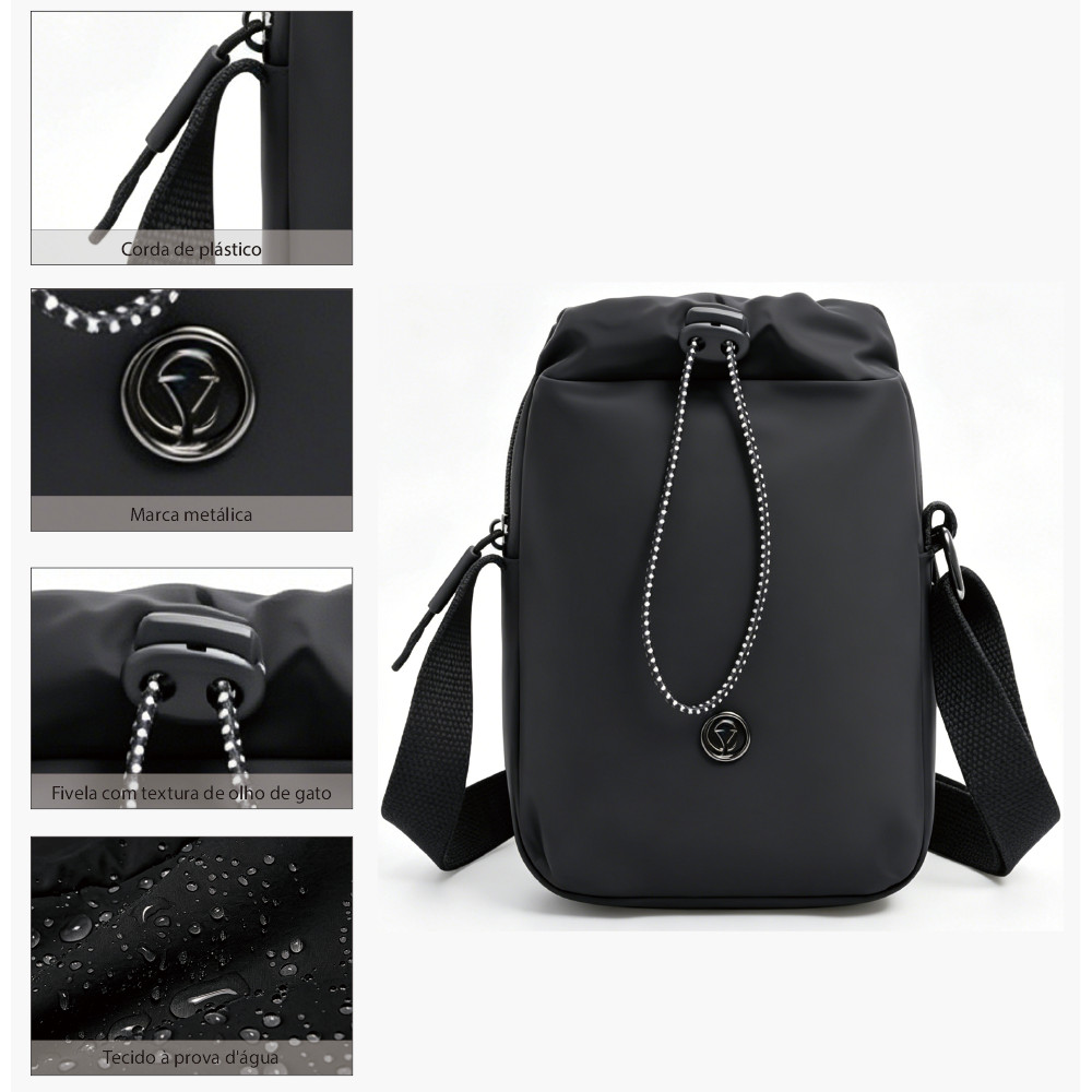 Bolsa de copo multifuncional feminina com estilo, compacta e portátil, à prova d'água, que pode acomodar o celular