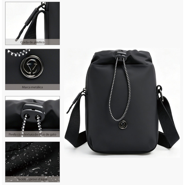 Bolsa de copo multifuncional feminina com estilo, compacta e portátil, à prova d'água, que pode acomodar o celular