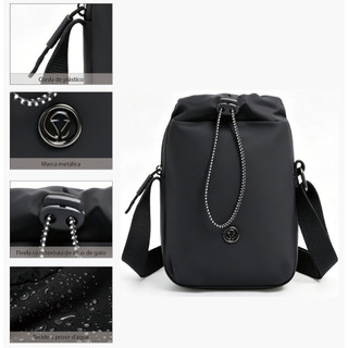 Bolsa de copo multifuncional feminina com estilo, compacta e portátil, à prova d'água, que pode acomodar o celular