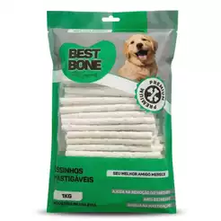Petisco Osso Palito Natura Best Bone Couro Bovino 6x5 mm 1 Kg Alta Qualidade