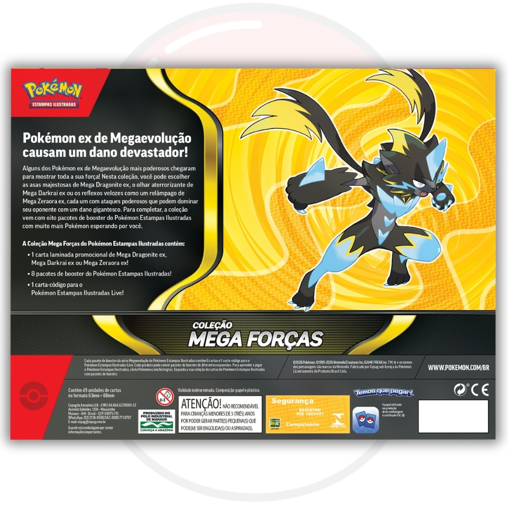 BOX POKÉMON COLEÇÃO MEGA FORÇAS ZERAORA DRAGONITE DARKRAI EX COPAG EVOLUÇÃO CARTAS BOOSTERS TCG CARD · foto 2